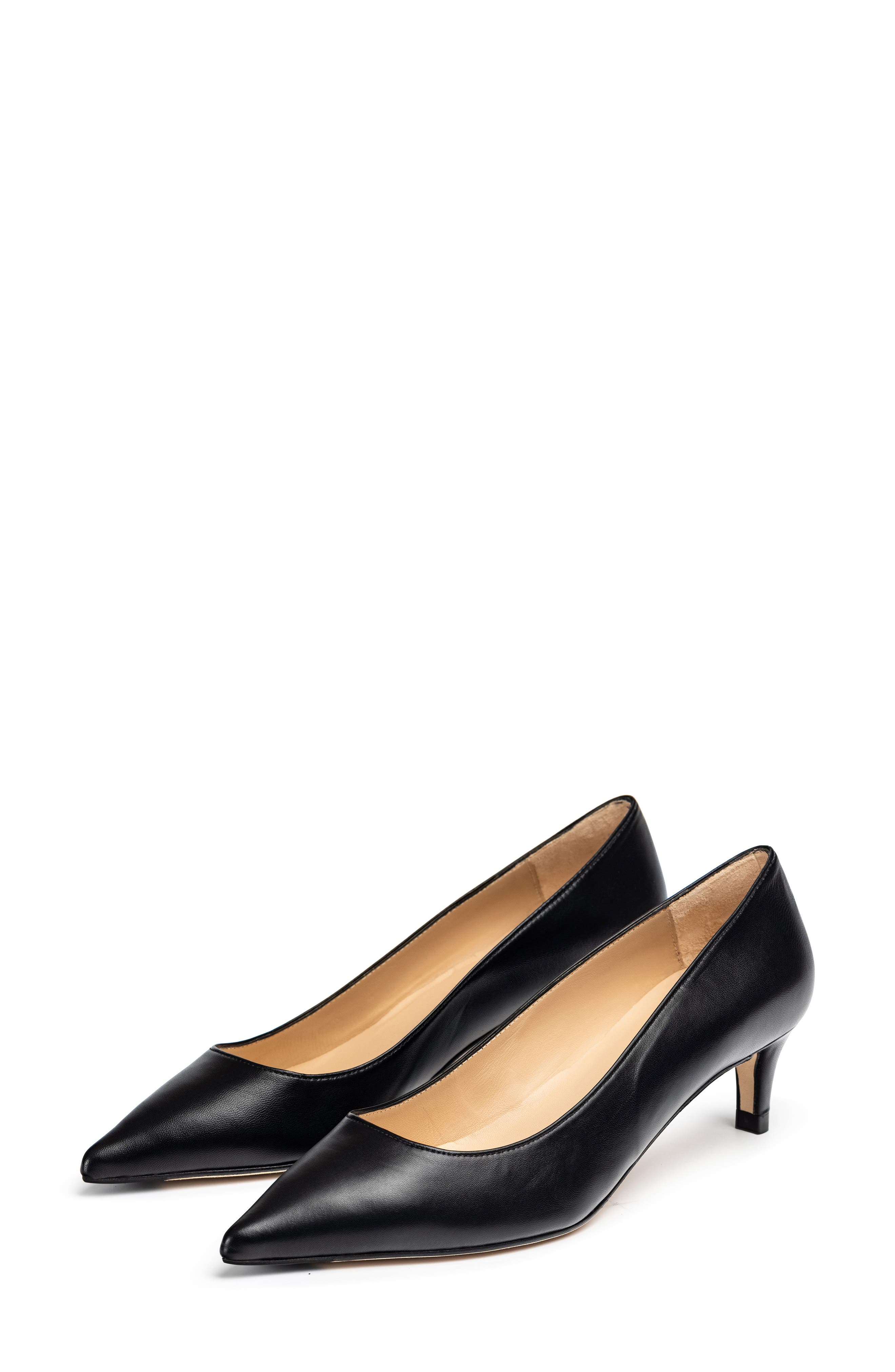 Jon Josef Tina Pointed Toe Pump, Alternate, color, Black Leather