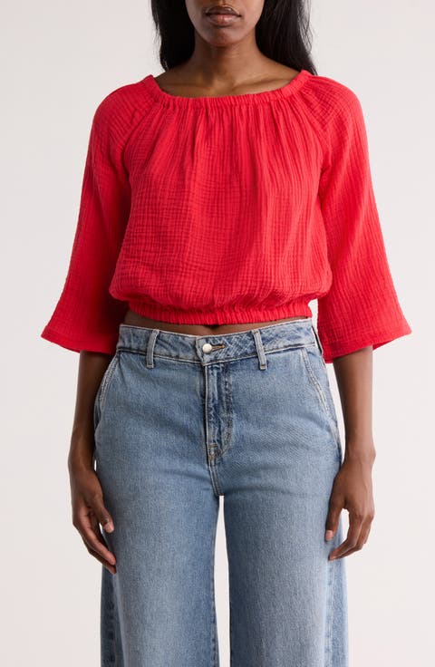 Raglan Cotton Gauze Top