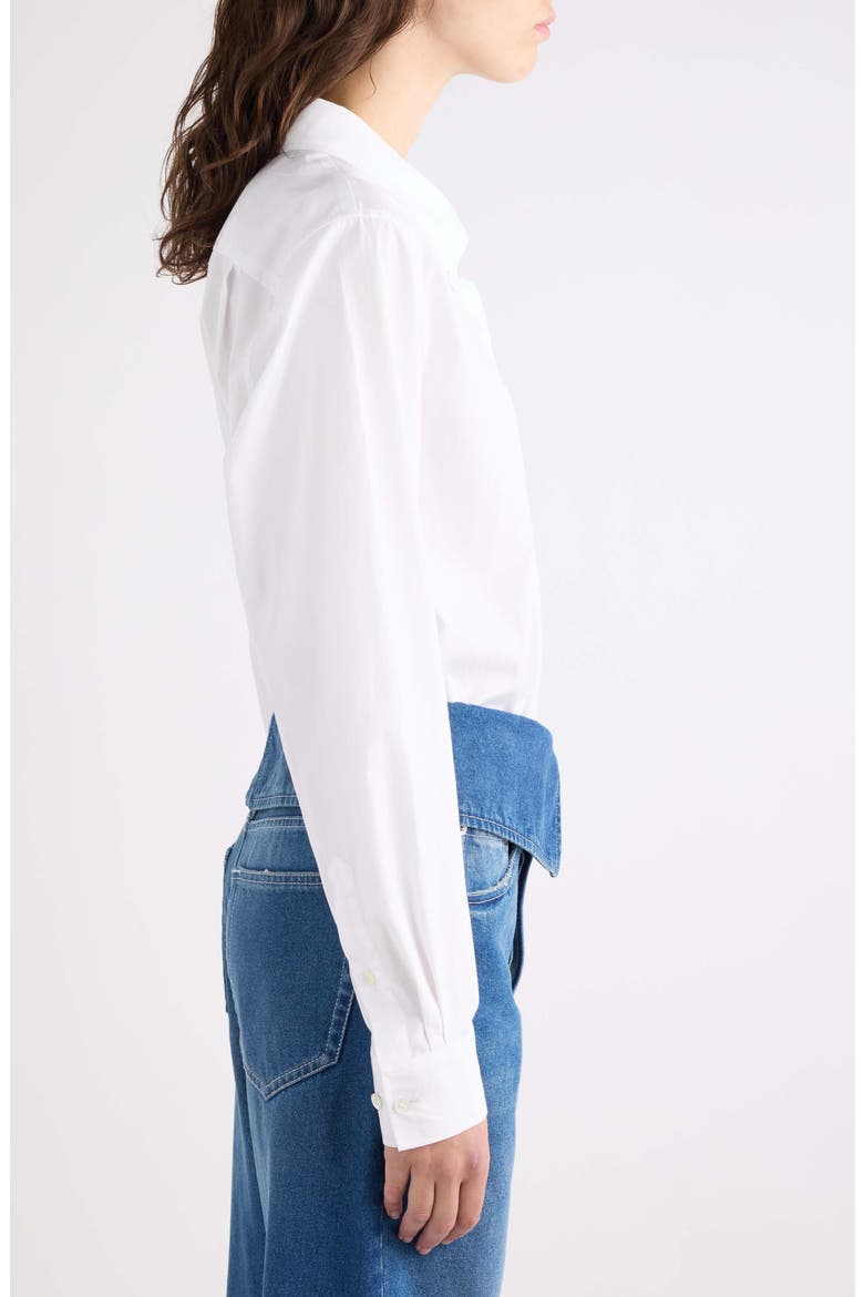 Cheers Cotton Poplin Button-Down Shirt, Alternate, color, WHITE