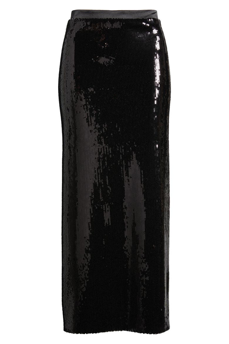 Eluxia Sequin Midi Skirt, Alternate, color, BLK