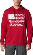 Columbia Men's Columbia Crimson Oklahoma Sooners PFG Fish Flag II Pullover Hoodie