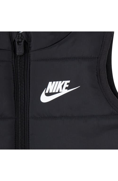 Nike Colorblock Puffer Vest, Logo T-shirt & Fleece Joggers Set In Multi