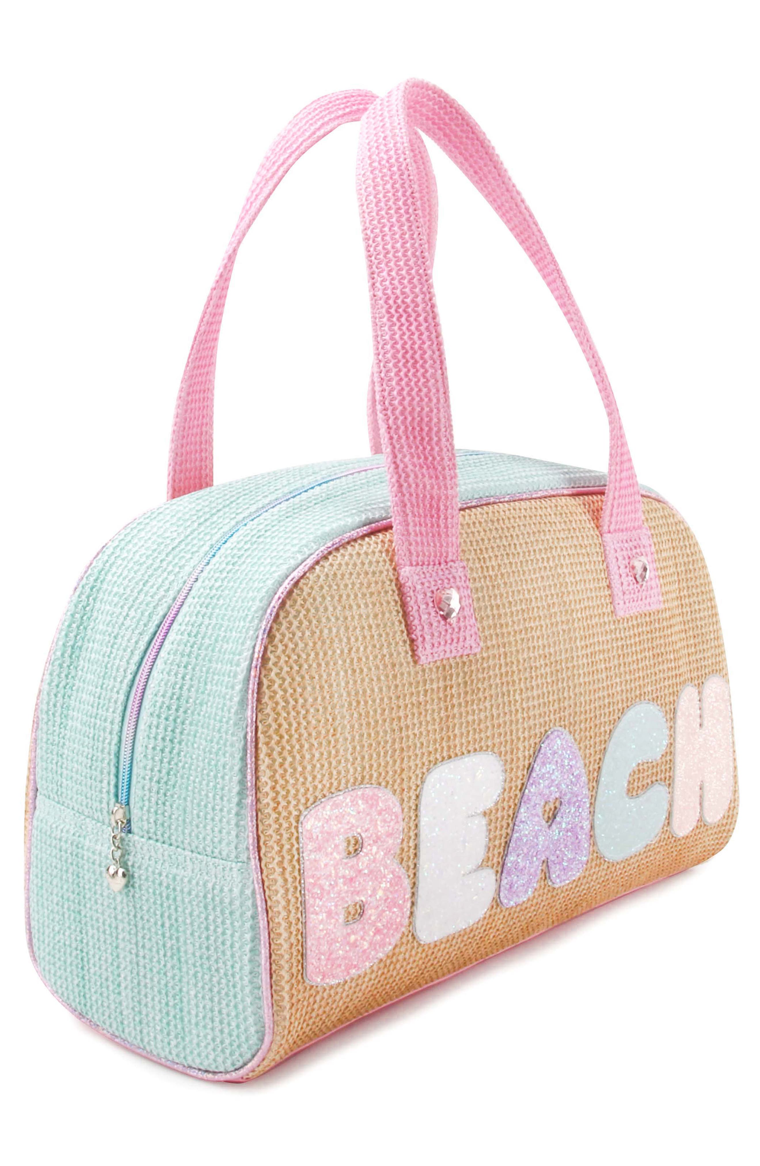 OMG Accessories Kids' Straw Beach Duffle Bag, Alternate, color, 
