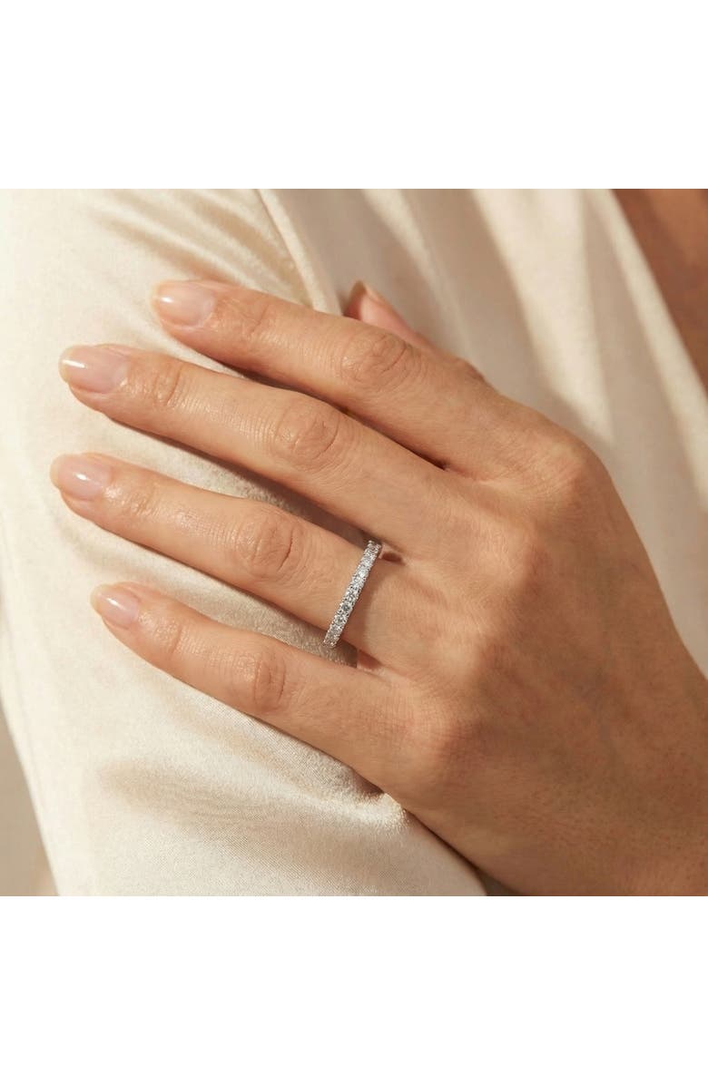 Bliss Diamond 1ct Prong Lab Grown Diamond Eternity Wedding Stackable Ring 14K Gold, Alternate, color, 14K White Gold