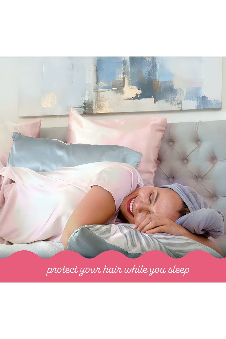 2 Pack Double Sided Satin Pillowcase Set, Alternate, color, Pink