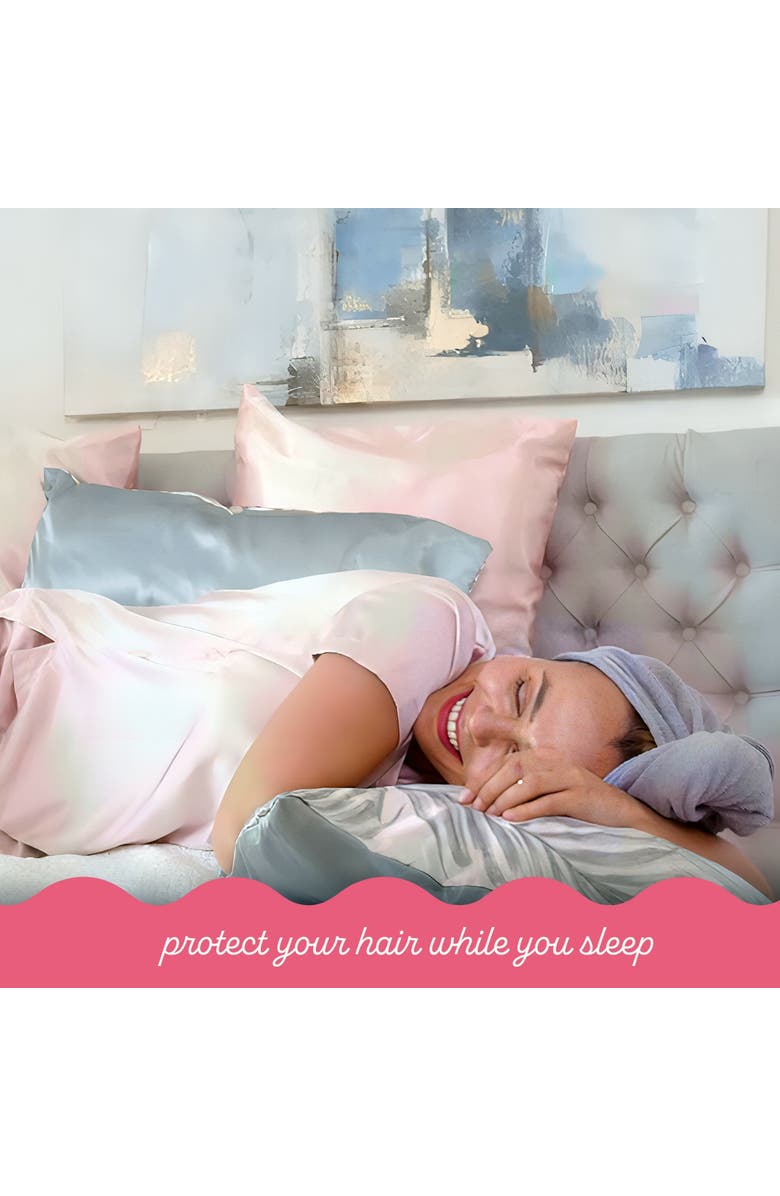 TURBIE TWIST 2 Pack Double Sided Satin Pillowcase Set, Alternate, color, Pink