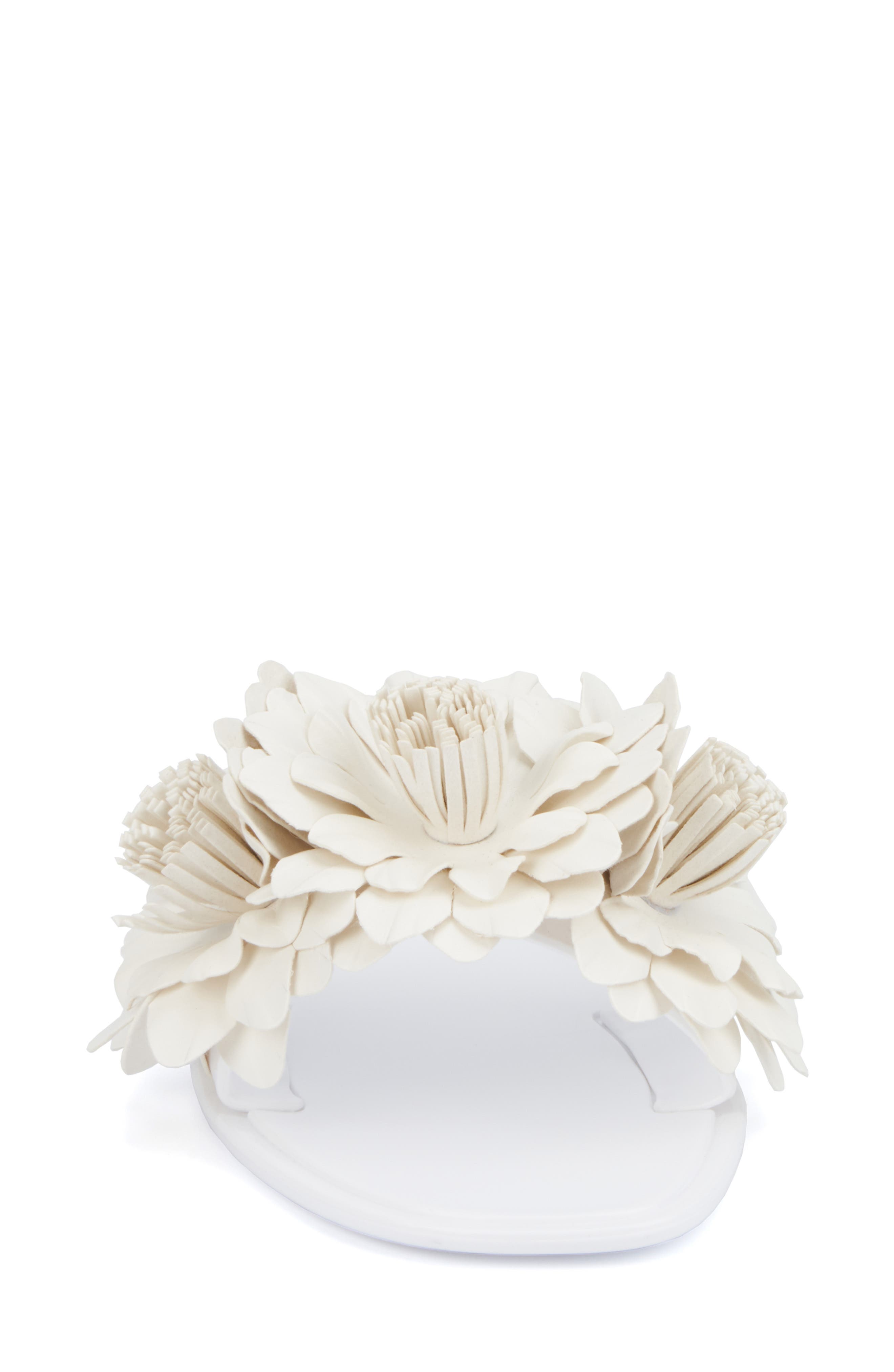 NEW YORK AND COMPANY Anella 3D Flower Slide Sandal, Alternate, color, White