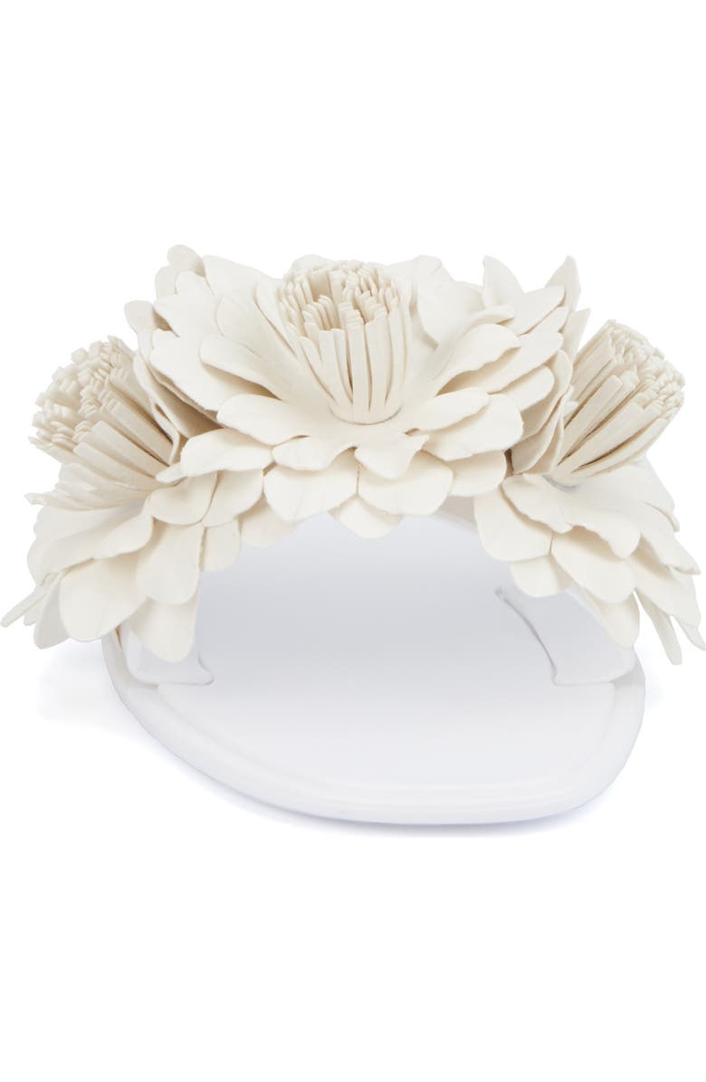 NEW YORK AND COMPANY Anella 3D Flower Slide Sandal, Alternate, color, White