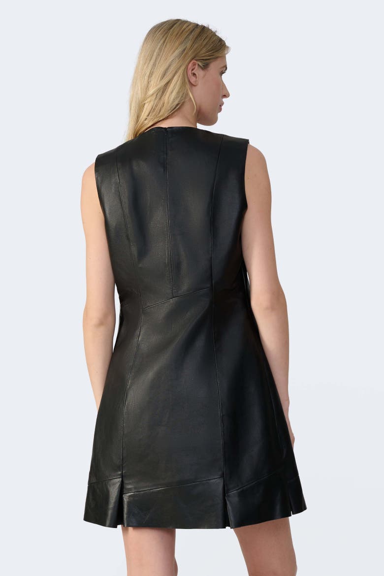 Selene Leather Dress, Alternate, color, Black