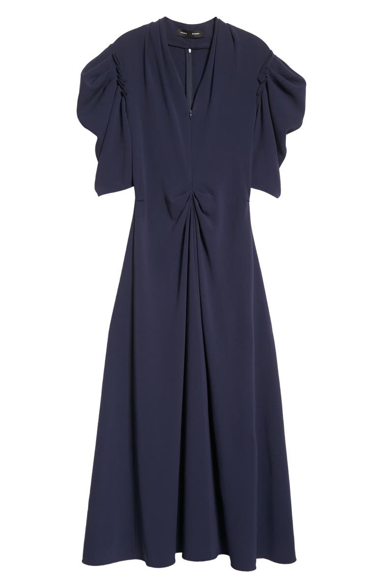 Proenza Schouler Deep V-Neck Crepe Midi Dress, Alternate, color, 