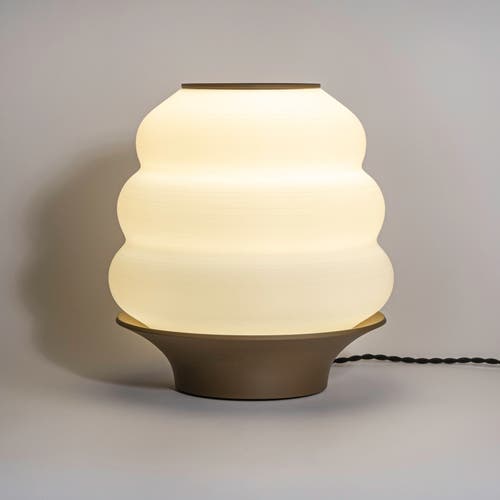 Jonathan Y Honey Pot 12" Minimalist Classic Plant-based Pla 3d Printed Dimmable Led Table Lamp In White/brown