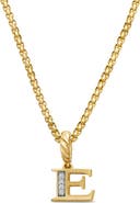 David Yurman Pavé A Initial Pendant in 18K Yellow Gold with Diamonds