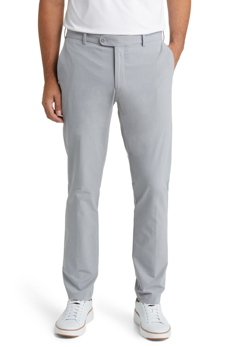 Men's Crown Crafted Surge Performance Flat Front Trousers, Main, color, GALE GREY