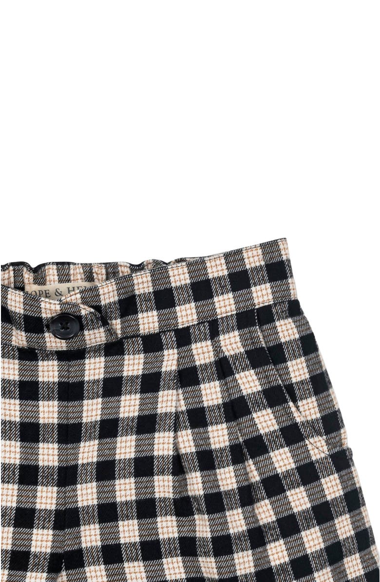 Hope & Henry Baby Girls' Organic Pleated Flannel Short, Infant, Alternate, color, Black And Ivory Check