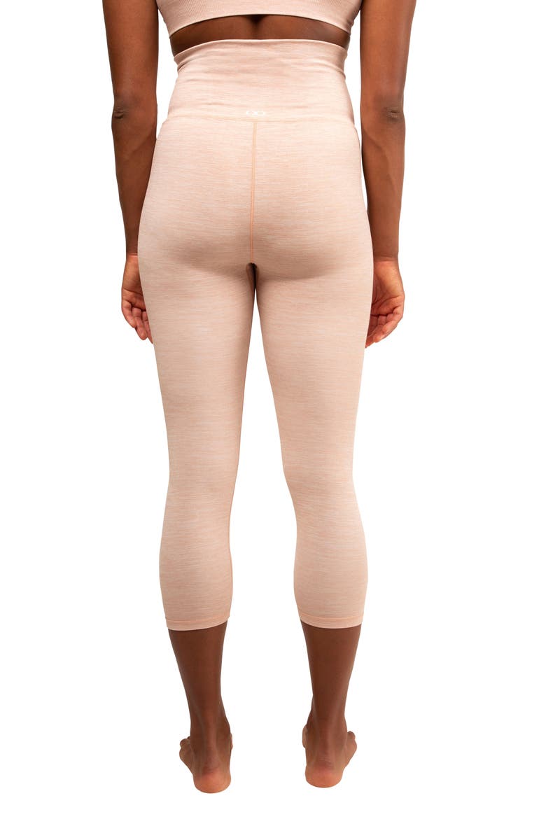 Zara Seamless Yoga Maternity Capri, Alternate, color, PEACH MELANGE