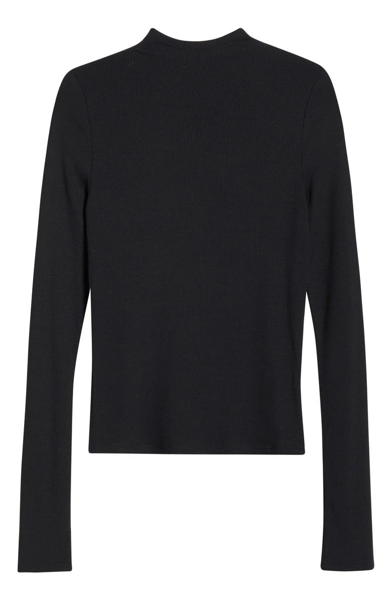 PAIGE Henrietta Long Sleeve Rib Top, Alternate, color, Black
