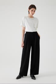 Exquise Elastic Waist Wide Leg Pants