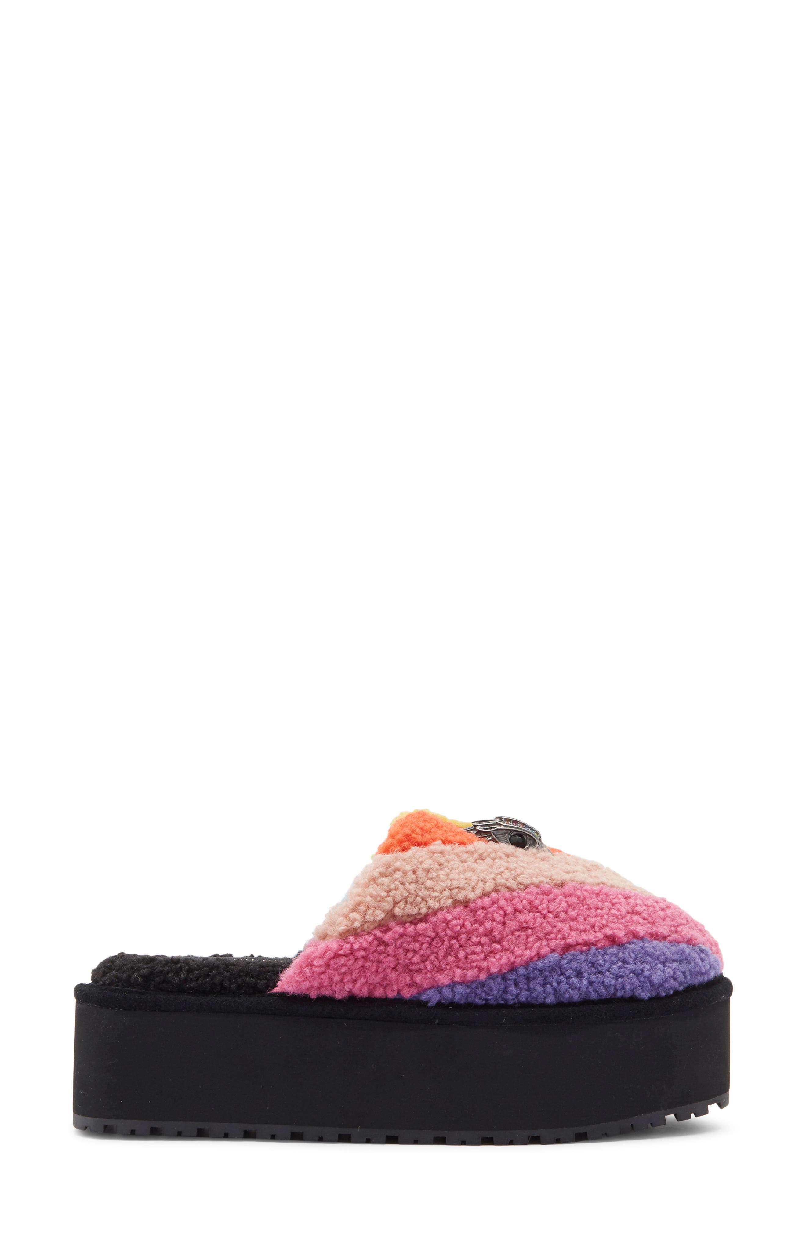 Kurt Geiger London Kenginston Faux Shearling Platform Slipper, Alternate, color, Rainbow Multi