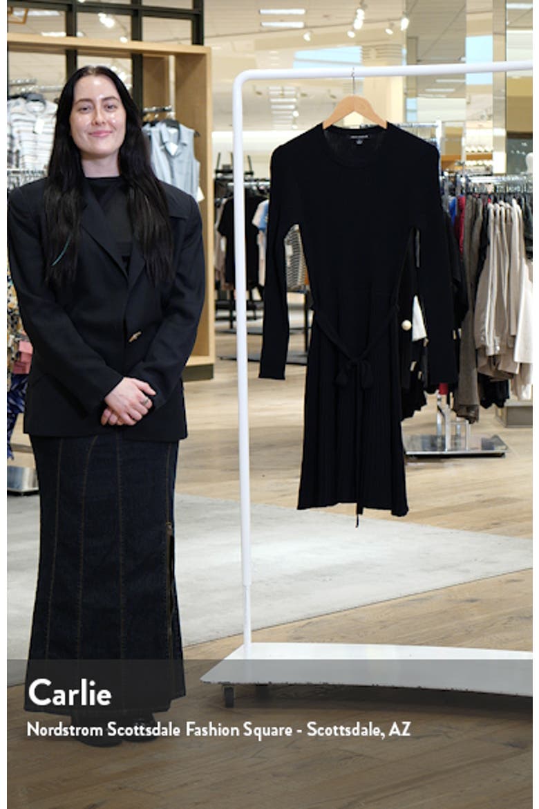 Rib Long Sleeve Belted Sweater Dress video