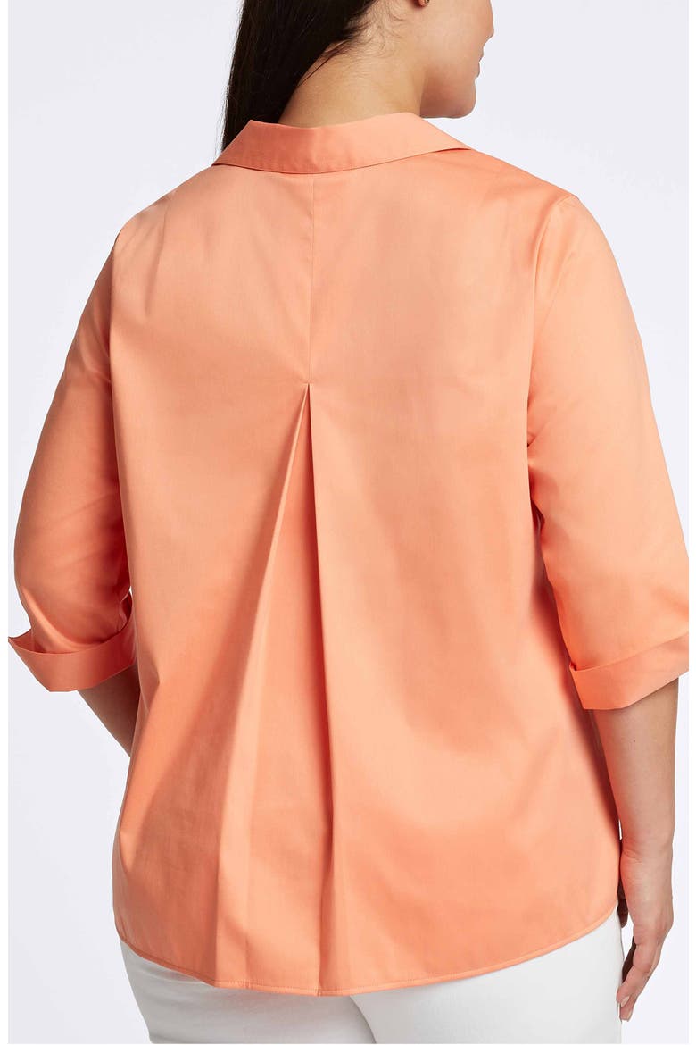 Agnes Three-Quarter Sleeve Cotton Blend Popover Top, Alternate, color, MELON