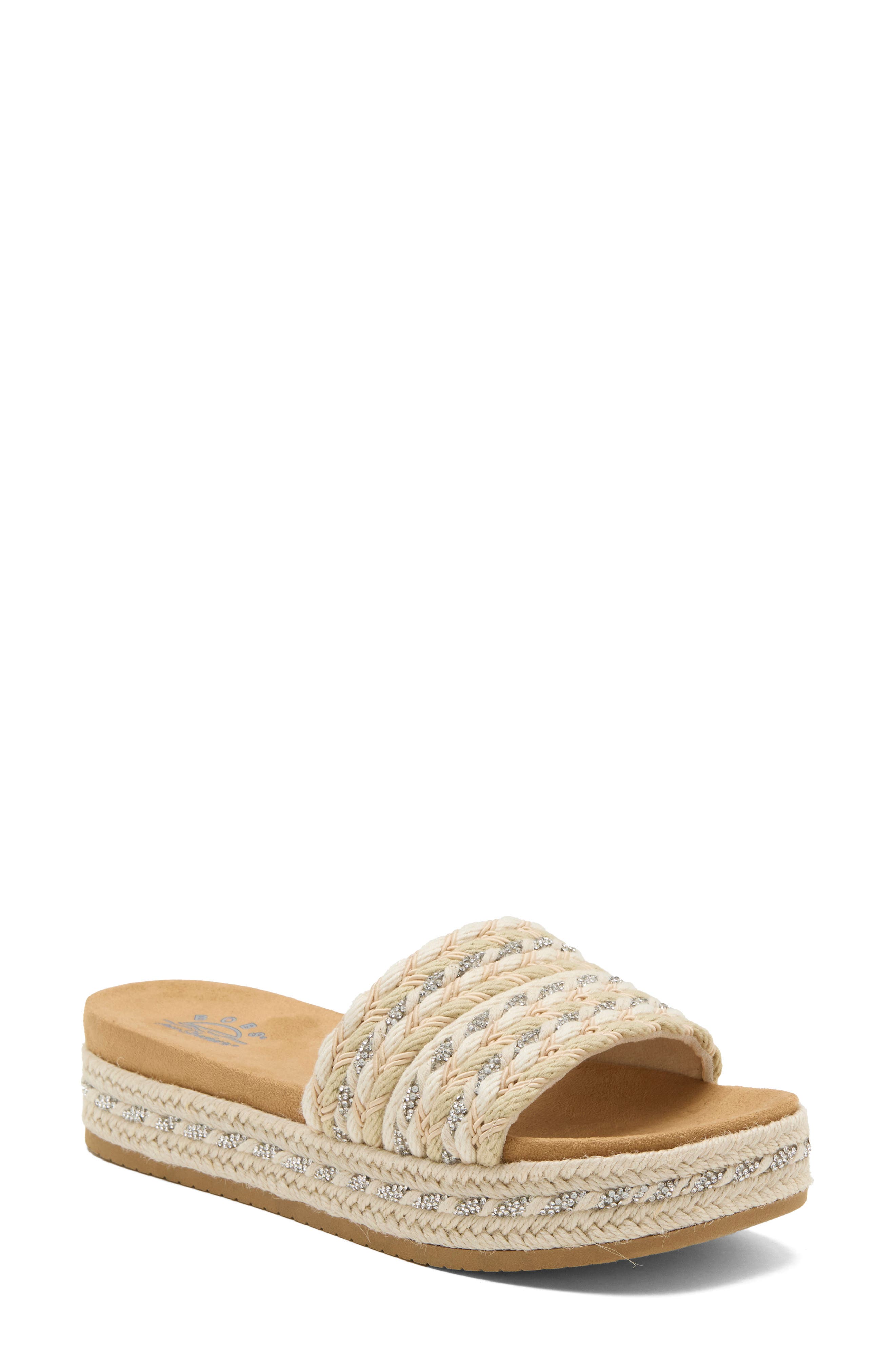 Island Peace Platform Espadrille Slide Sandal