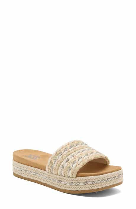 Island Peace Platform Espadrille Slide Sandal