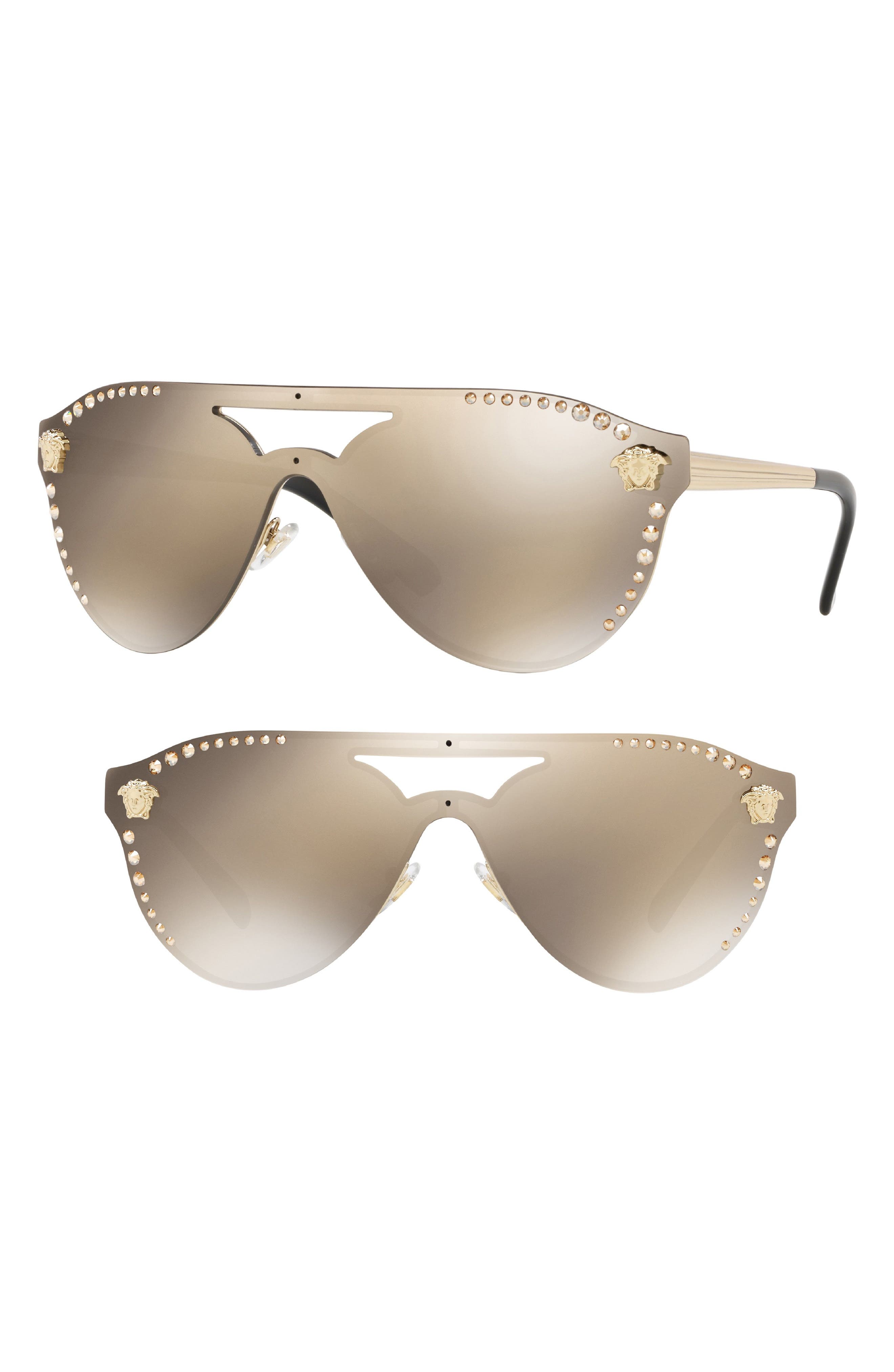Versace Medusa 60mm Crystal Shield Sunglasses