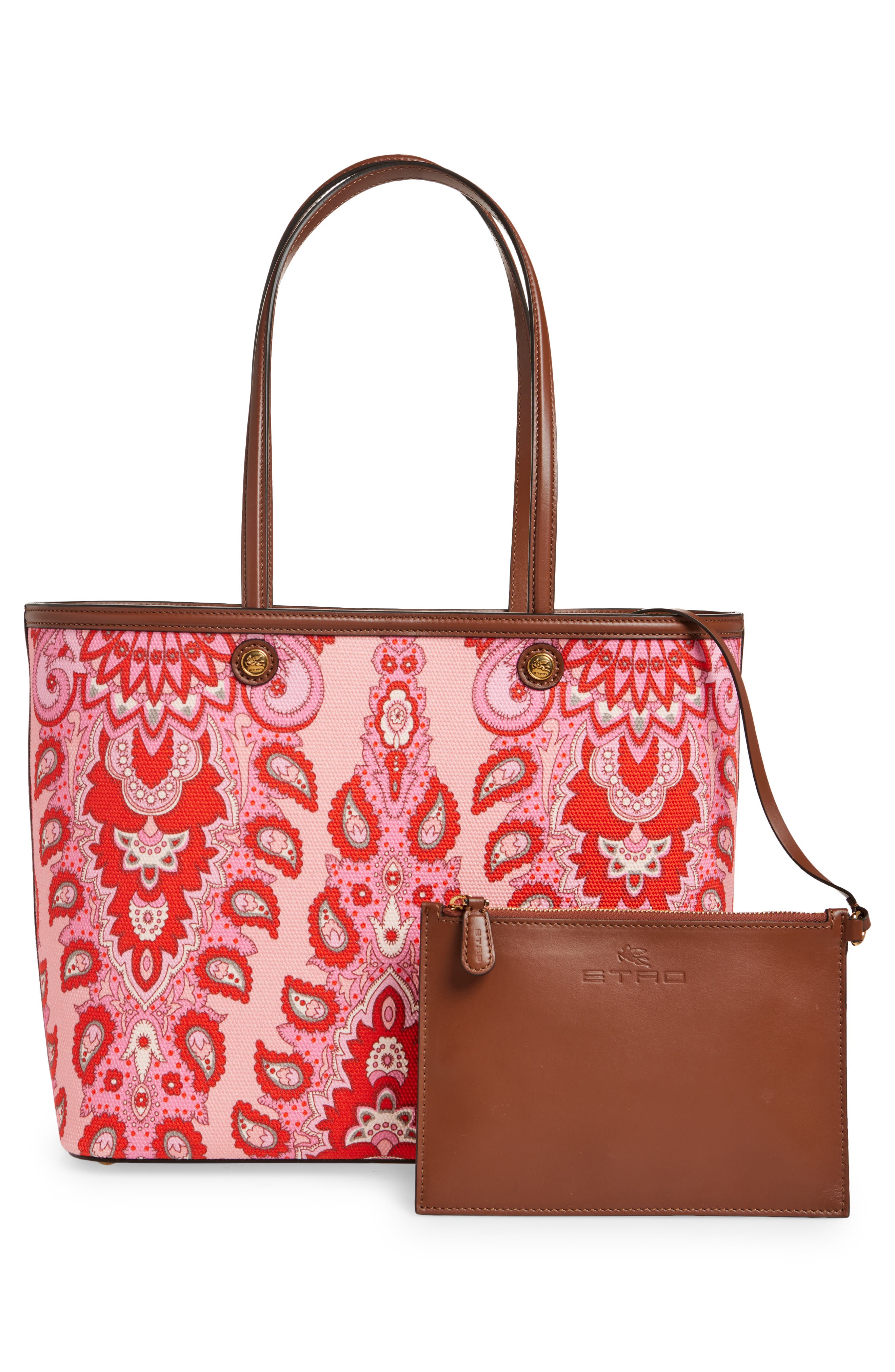 Etro Medium Essential Paisley Cotton Canvas Tote, Alternate, color, 