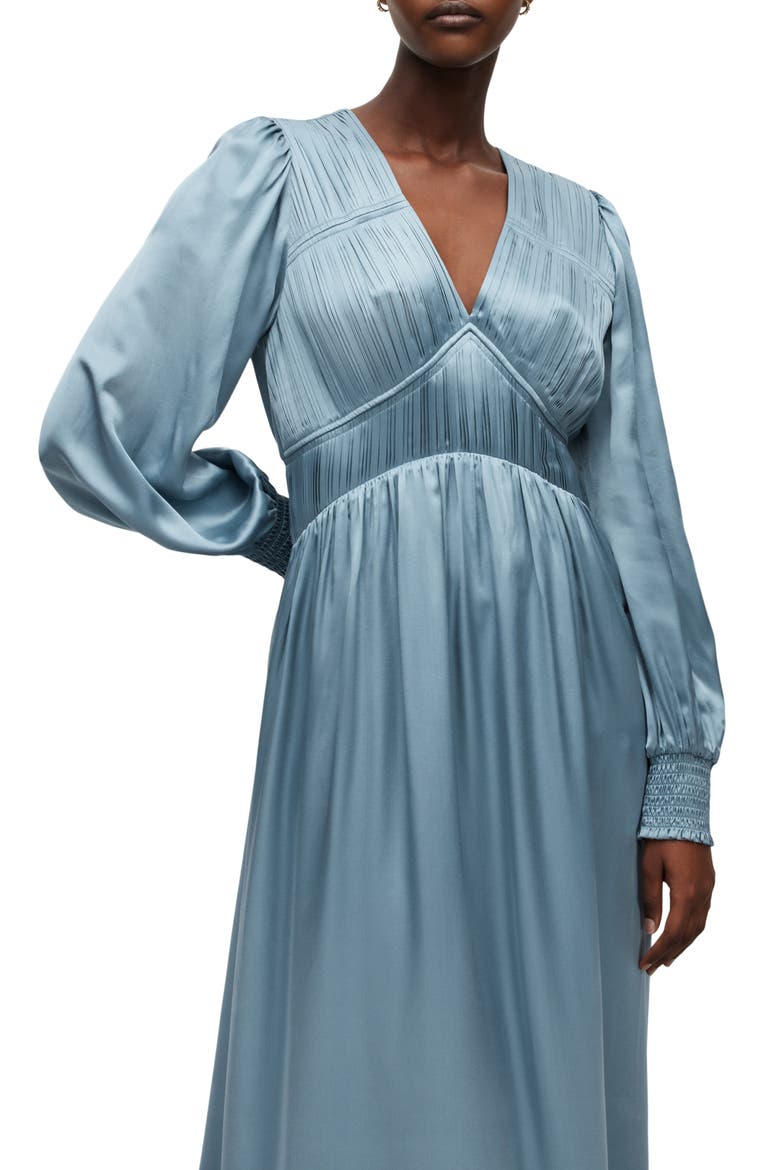 Estelle Long Sleeve Asymmetric Hem Dress, Alternate, color, BLUE SLATE