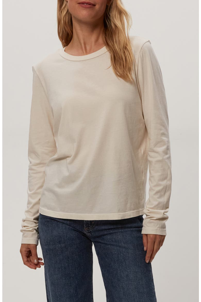 Clarissa Long Sleeve Cotton T-Shirt, Main, color, CHALK