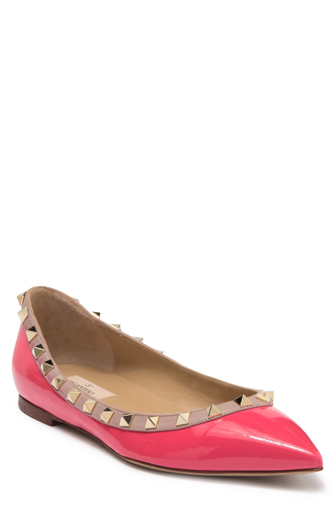 Valentino Garavani 'Rockstud' Flat, Main, color, 