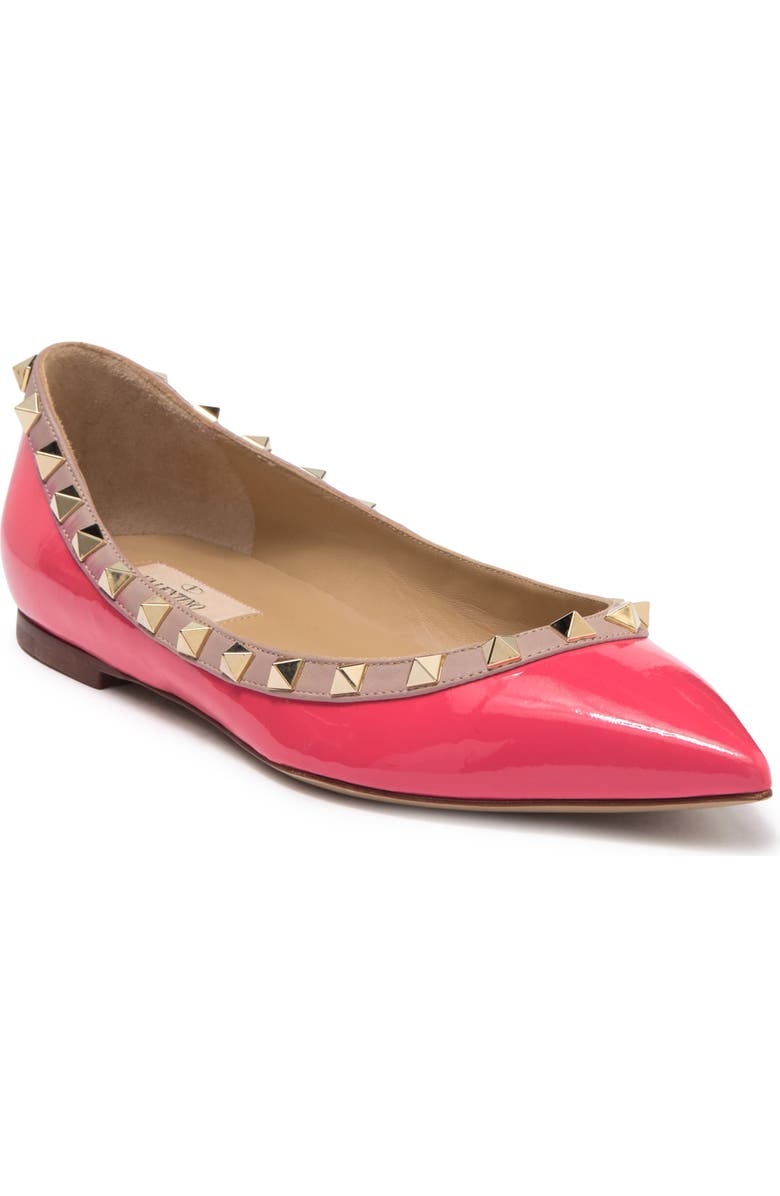Valentino Garavani 'Rockstud' Flat, Main, color,
