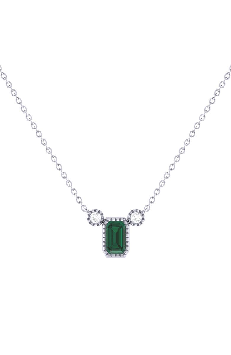 LuvMyJewelry La Vie Emerald & Diamond Pendant Necklace - 0.04ct., Main, color, 14K White Gold