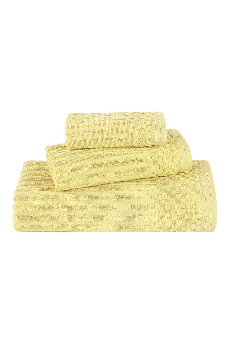 Soho 3-Piece Rib Cotton Bath Towel Set, Main, color, GOLDEN MIST