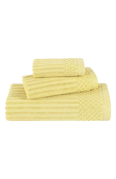 Soho 3-Piece Rib Cotton Bath Towel Set