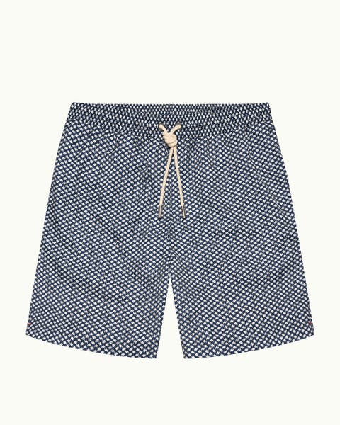 Mastiff Relaxed Fit Drawcord Swim Shorts in Navy