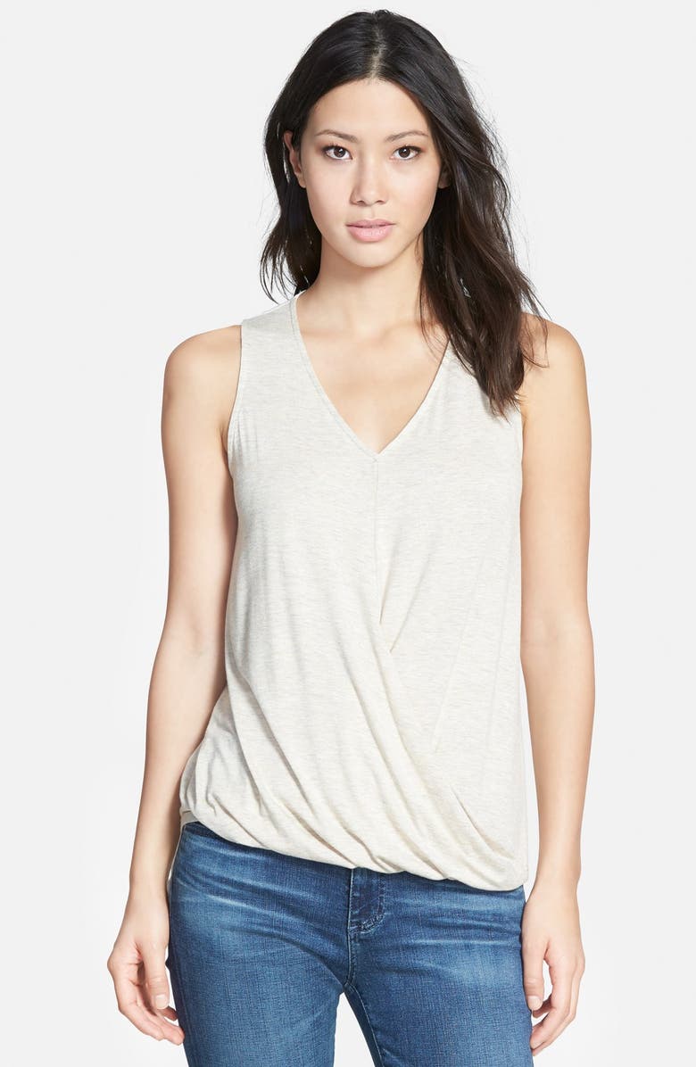 GIBSONLOOK Gibson Drape Front Mixed Media Tank, Main, color, 