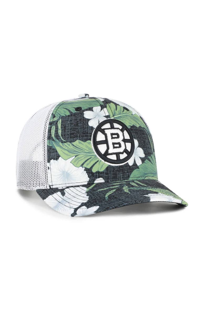'47 Men's '47 Black/White Boston Bruins Beach Side Adjustable Trucker Hat, Alternate, color, Black