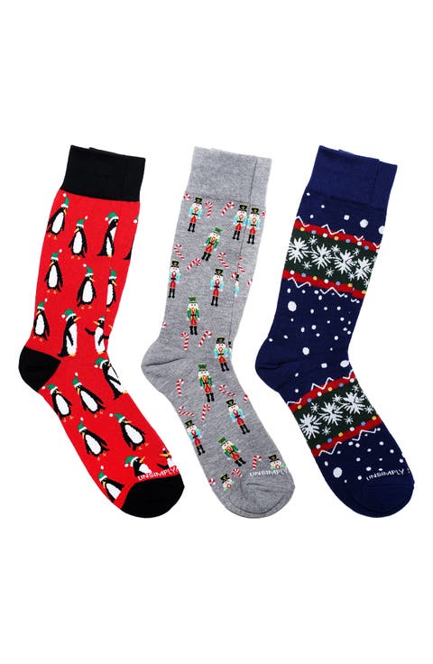 Assorted 3-Pack of Crew Socks