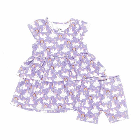 Kids Organic Layered Dress with Matching Biker Shorts