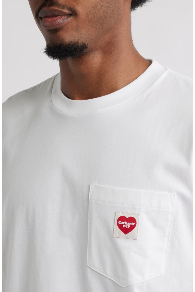 Pocket Heart Organic Cotton T-Shirt, Alternate, color, WHITE / RED