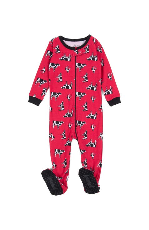 Footed Printed Cotton Pajamas, Animal, Holiday & Fun Prints (Baby)
