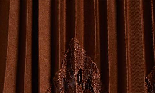 Nikki Lund Sigrid Mixed Media Pleated Skirt In Brown