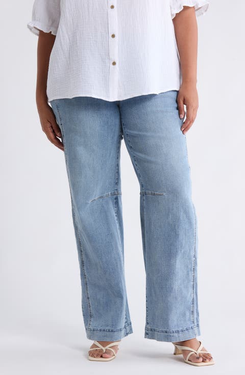 AbSolution Wide Leg Jeans (Plus)