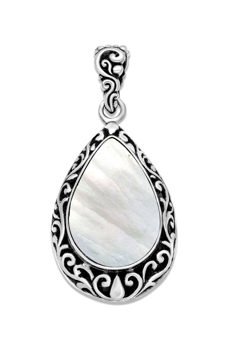 SAMUEL B. Sterling Silver Shell Teardrop Pendant, Main, color,