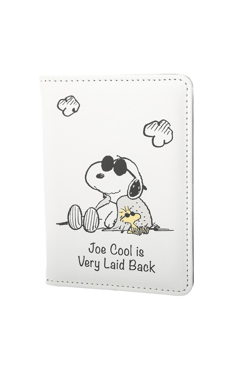 PEANUTS White and Black Passport Holder, Main, color, White, Black