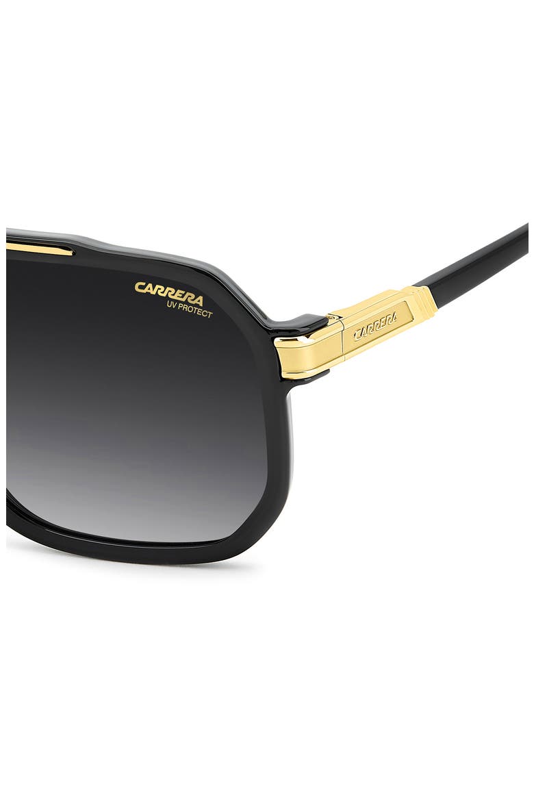 60mm Rectangular Flat Top Sunglasses, Alternate, color, BLACK GOLD/ DARK GREY SF