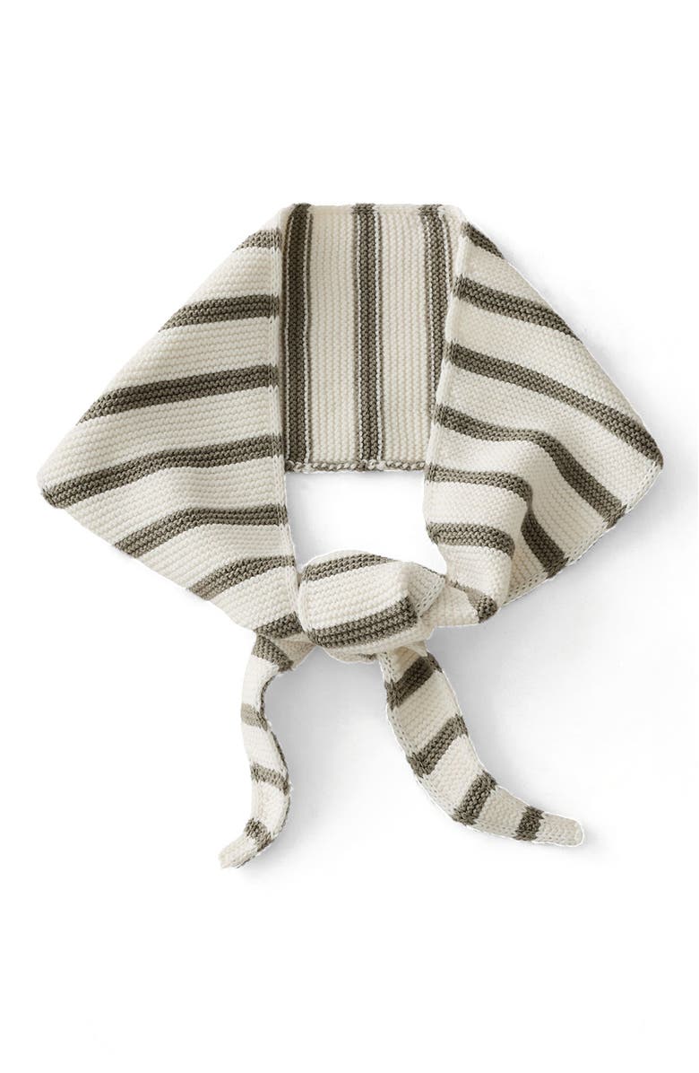 Haven Well Within Organic Cotton Stripe Slim Neckerchief, Main, color, Ivory/Vetiver