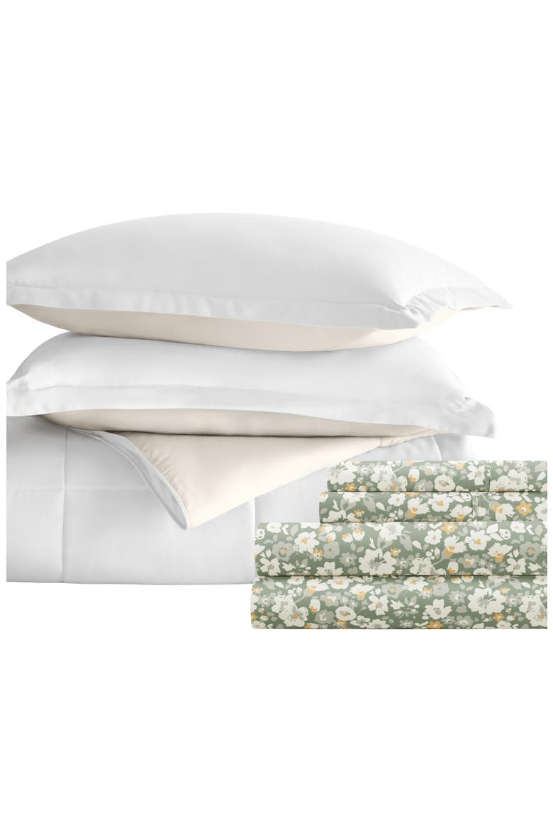 7-Piece Assorted Reversible Comforter Set, Main, color, WHITE
