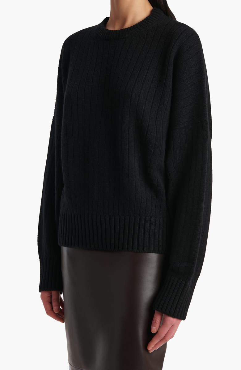 Khaite Lennox Oversize Cashmere Sweater, Alternate, color, Black